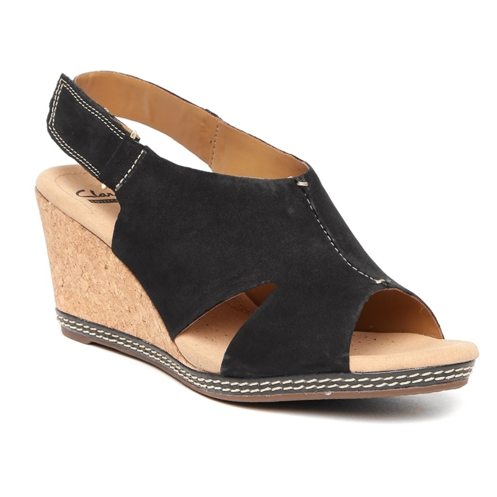 Naturalizer | Stylish Black Wedge Sandals